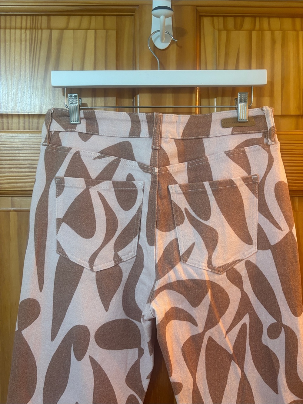 Sanctuary 90's High-Rise Straight Leg Brown and Pink Retro Swirl Jeans Size 29 - Picture 5 of 8